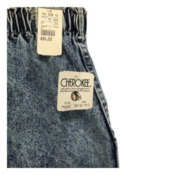 Vtg 80s Tapered Jeans Womens 12 Petite Cherokee Acid Wash Pleated High Waist USA - Picture 6 of 13